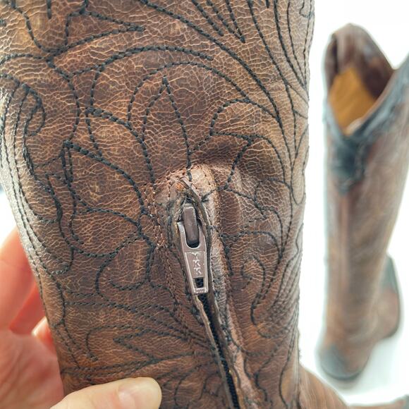 Old Gringo Rebeca Mayra Women’s 6 Brass Black Tall Pointed Toe Cowgirl Boots - Picture 7 of 11